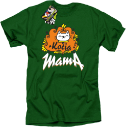 Kocia mama - Koszulka męska zielony