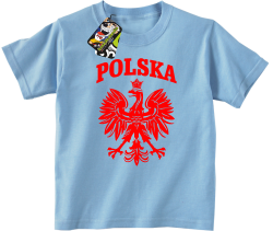 Polska - Koszulka dziecięca błękit