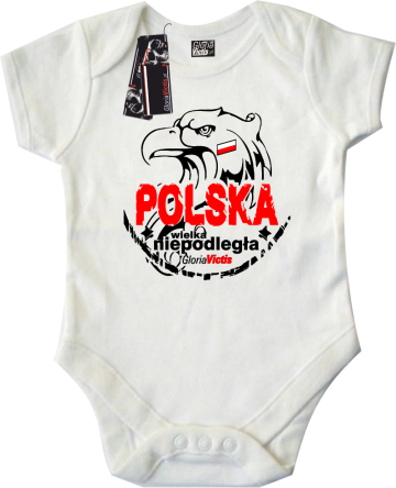 Polska WIELKA Niepodległa - Body dziecięce białe 