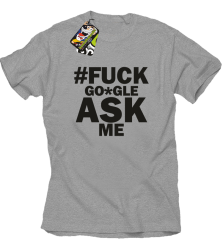 FUCK GOOGLE ASK ME - Koszulka męska melanż 