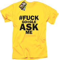 FUCK GOOGLE ASK ME - Koszulka męska żółta 