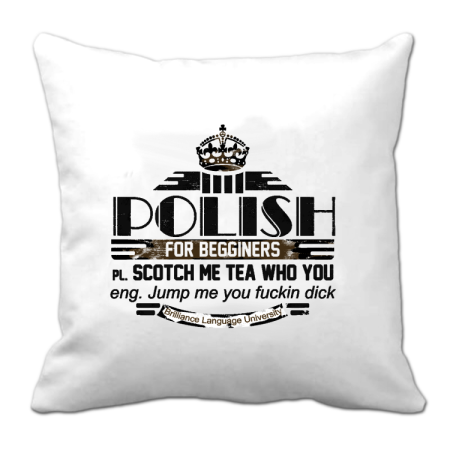 POLISH for begginers Scotch me tea who you - Poduszka 