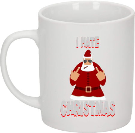 I hate Christmas Fu#k All Santa Claus - Kubek ceramiczny