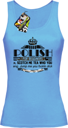 POLISH for begginers Scotch me tea who you - Top damski błękit 