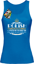 POLISH for begginers Scotch me tea who you - Top damski niebieski