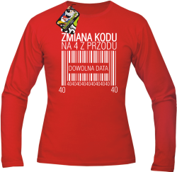 Zmiana Kodu na 40 z przodu - Longsleeve męski czerwony 
