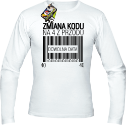 Zmiana Kodu na 40 z przodu - Longsleeve męski biały 