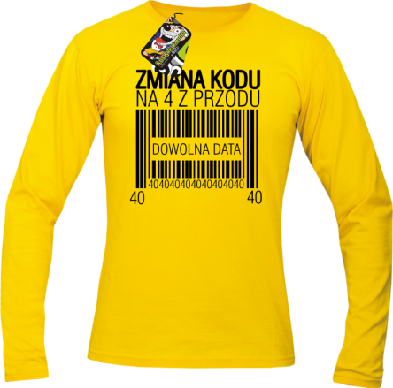 Zmiana Kodu na 40 z przodu - Longsleeve męski żółty 