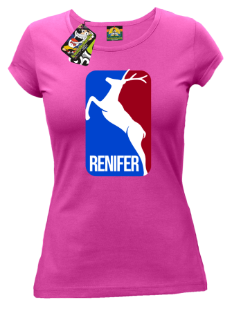 Renifer ala NBA Święta - koszulka świąteczna damska