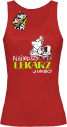 Najlepszy lekarz w okolicy - Top damski czerwony 