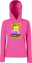 UWAGA Święta na Bogato Różowa Dżoana - Bluza damska z kapturem fuchsia
