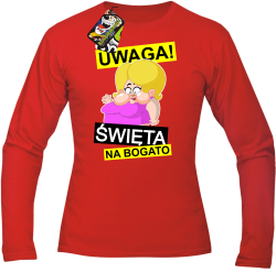 UWAGA Święta na Bogato Różowa Dżoana - Longsleeve męski red