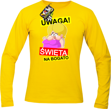 UWAGA Święta na Bogato Różowa Dżoana - Longsleeve męski żółty