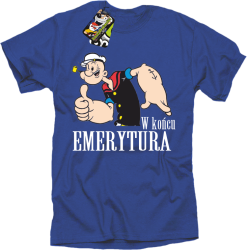 POPEYE w Końcu emerytura - Koszulka męska  niebieska 