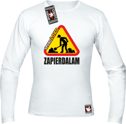 ZAPIERDALAM ZNAK  -  Longsleeve męski biała