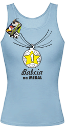 Babcia na medal - Top damski błękit 