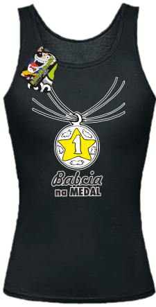 Babcia na medal - Top damski czarny 