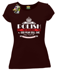 Polish for begginers Odd Pear Doll She - Koszulka damska brąz 