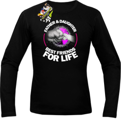 Father & daughter best friends for life - Longsleeve męski  czarny