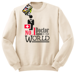 No1 Doctor in the world - Bluza męska STANDARD beż