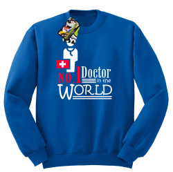No1 Doctor in the world - Bluza męska STANDARD niebieski