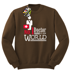 No1 Doctor in the world - Bluza męska STANDARD brąz