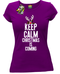 Keep calm christmas is coming purple