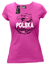 Polska WIELKA Niepodległa - Koszulka damska  fuchsia 