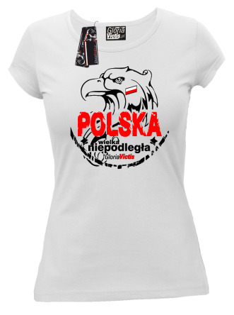 Polska WIELKA Niepodległa - Koszulka damska  biała 