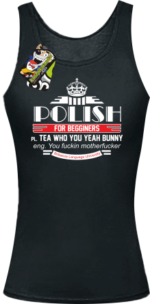 Polish for begginers Teas Who You Yeah Bunny - Top damski czarny 
