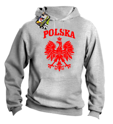Polska - Bluza męska z kapturem melanż