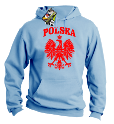 Polska - Bluza męska z kapturem błękit