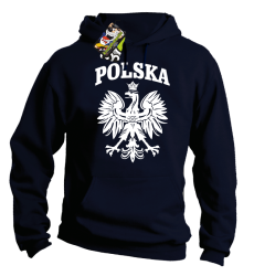 Polska - Bluza męska z kapturem granat