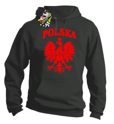 Polska - Bluza męska z kapturem szary