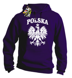 Polska - Bluza męska z kapturem fiolet
