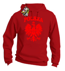 Polska - Bluza męska z kapturem red