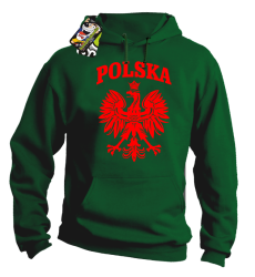Polska - Bluza męska z kapturem zieleń