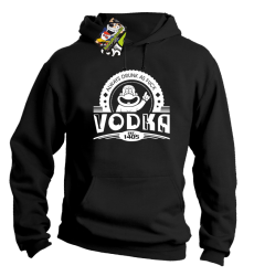 Vodka Always Drunk as Fuck - Bluza męska z kapturem czarna 