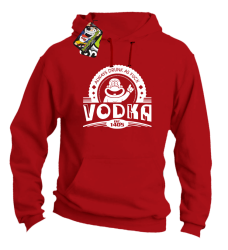 Vodka Always Drunk as Fuck - Bluza męska z kapturem czerwona 