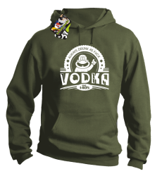 Vodka Always Drunk as Fuck - Bluza męska z kapturem khaki