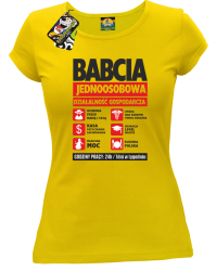 BABCIA - Jednoosobowa działalność gospodarcza - Koszulka damska żółta 