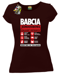 BABCIA - Jednoosobowa działalność gospodarcza - Koszulka damska brąz 