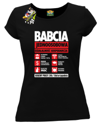BABCIA - Jednoosobowa działalność gospodarcza - Koszulka damska czarna 