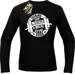 Trening czyni Mistrza a Mistrz czyni cuda - Longsleeve męski czarny 