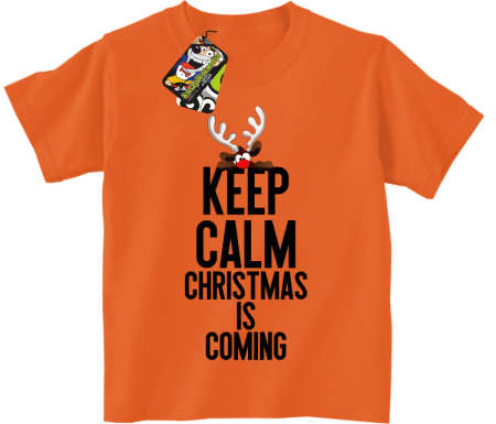 Keep calm christmas is coming - koszulka świąteczna dziecięca
