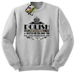 POLISH for begginers Scotch me tea who you - Bluza męska standard bez kaptura melanż 
