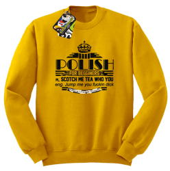 POLISH for begginers Scotch me tea who you - Bluza męska standard bez kaptura żółta 