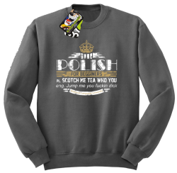 POLISH for begginers Scotch me tea who you - Bluza męska standard bez kaptura szara 