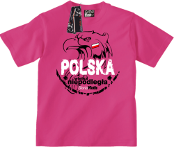 Polska WIELKA Niepodległa - Koszulka dziecięca fuchsia 