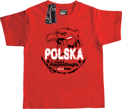 Polska WIELKA Niepodległa - Koszulka dziecięca czerwona 